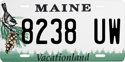 ME license plate 8238UW