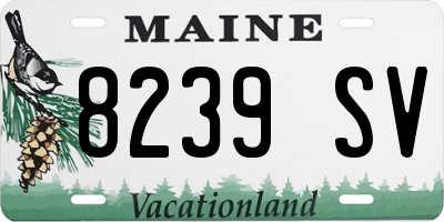 ME license plate 8239SV