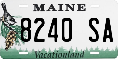 ME license plate 8240SA