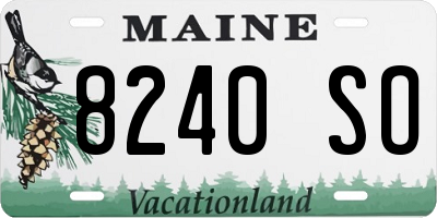 ME license plate 8240SO