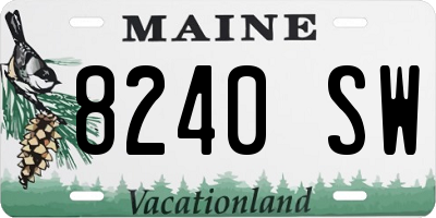 ME license plate 8240SW