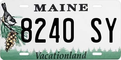 ME license plate 8240SY