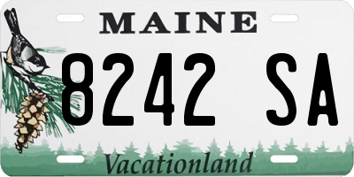 ME license plate 8242SA