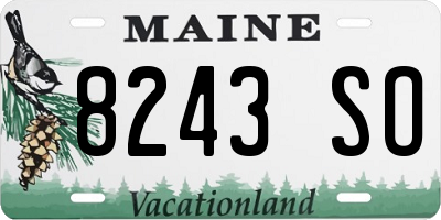 ME license plate 8243SO