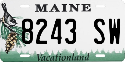 ME license plate 8243SW