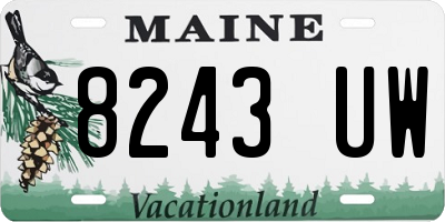 ME license plate 8243UW