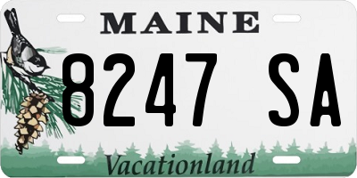 ME license plate 8247SA