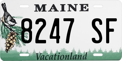 ME license plate 8247SF