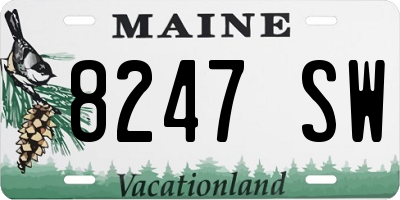 ME license plate 8247SW
