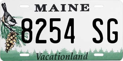 ME license plate 8254SG