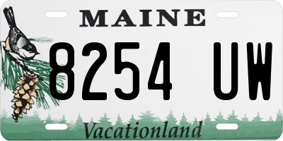 ME license plate 8254UW