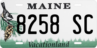 ME license plate 8258SC