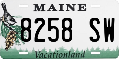 ME license plate 8258SW