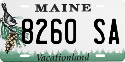 ME license plate 8260SA