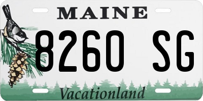 ME license plate 8260SG