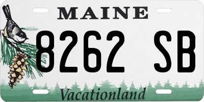 ME license plate 8262SB