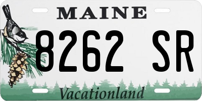 ME license plate 8262SR