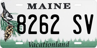 ME license plate 8262SV