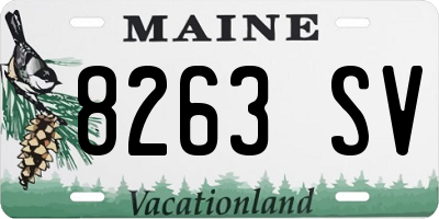 ME license plate 8263SV