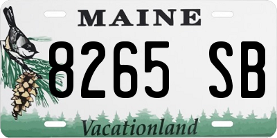 ME license plate 8265SB