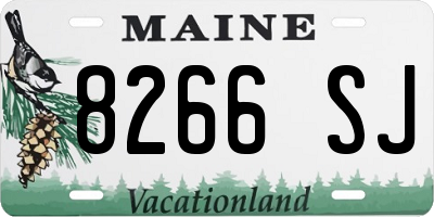 ME license plate 8266SJ