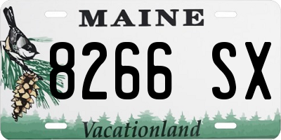 ME license plate 8266SX