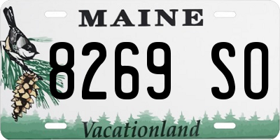 ME license plate 8269SO