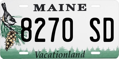 ME license plate 8270SD