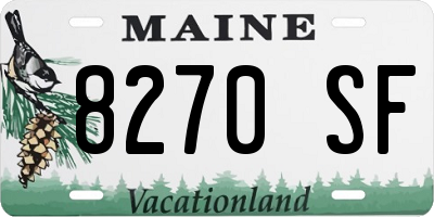 ME license plate 8270SF