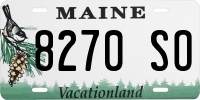 ME license plate 8270SO
