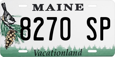 ME license plate 8270SP