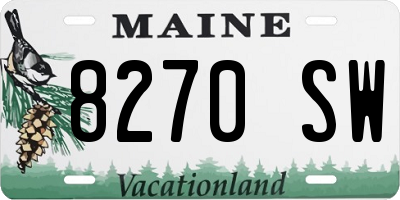 ME license plate 8270SW