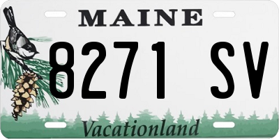ME license plate 8271SV