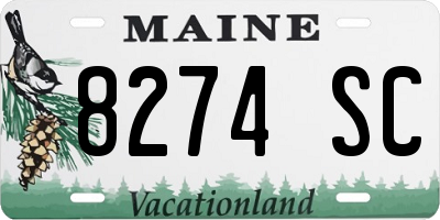 ME license plate 8274SC