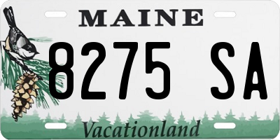ME license plate 8275SA
