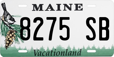 ME license plate 8275SB