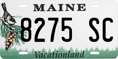 ME license plate 8275SC