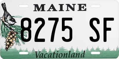 ME license plate 8275SF