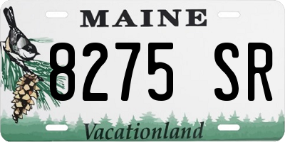 ME license plate 8275SR