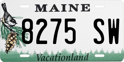 ME license plate 8275SW