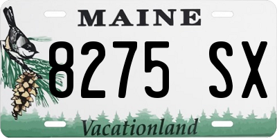 ME license plate 8275SX