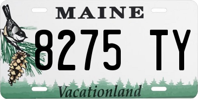 ME license plate 8275TY