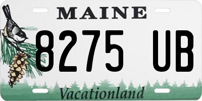 ME license plate 8275UB