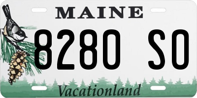 ME license plate 8280SO
