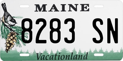 ME license plate 8283SN