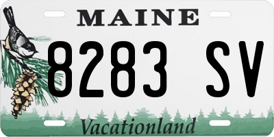 ME license plate 8283SV