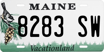 ME license plate 8283SW