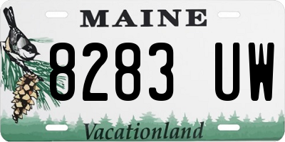 ME license plate 8283UW