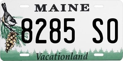 ME license plate 8285SO