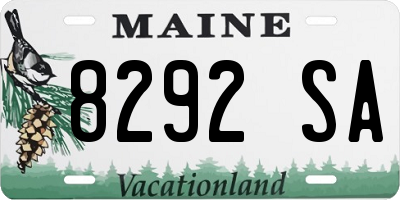 ME license plate 8292SA